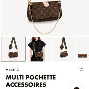 Louis Vuttion multi pochett gold plated chain STRAP ONLY detachable comes W/ box